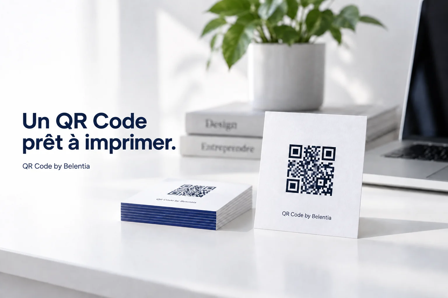 Imprimer un QR code net — un support imprimé dans un espace lumineux.